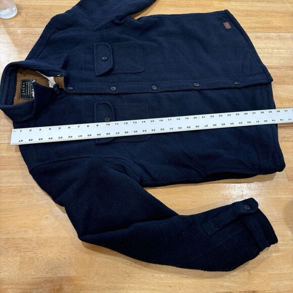 Jachs New York Men's Wool Blend Sherpa Lined Shirt Jacket Navy Blue XL - Picture 5 of 14